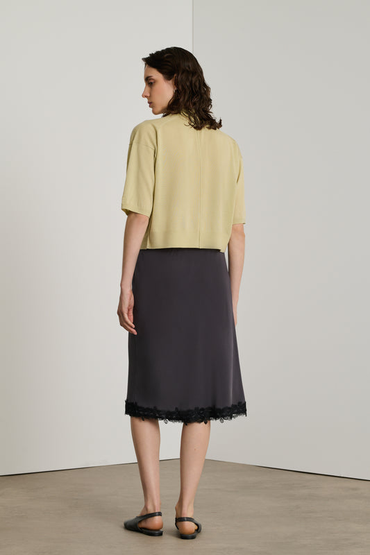 Jupe Exquise - Gris Anthracite - Soie - Femme