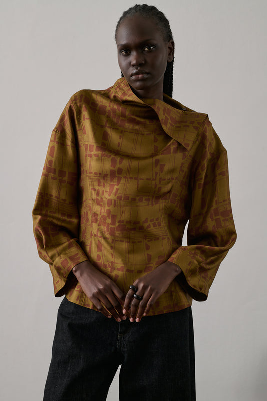 Blouse Figari - Bronze/Rouille - Soie - Femme