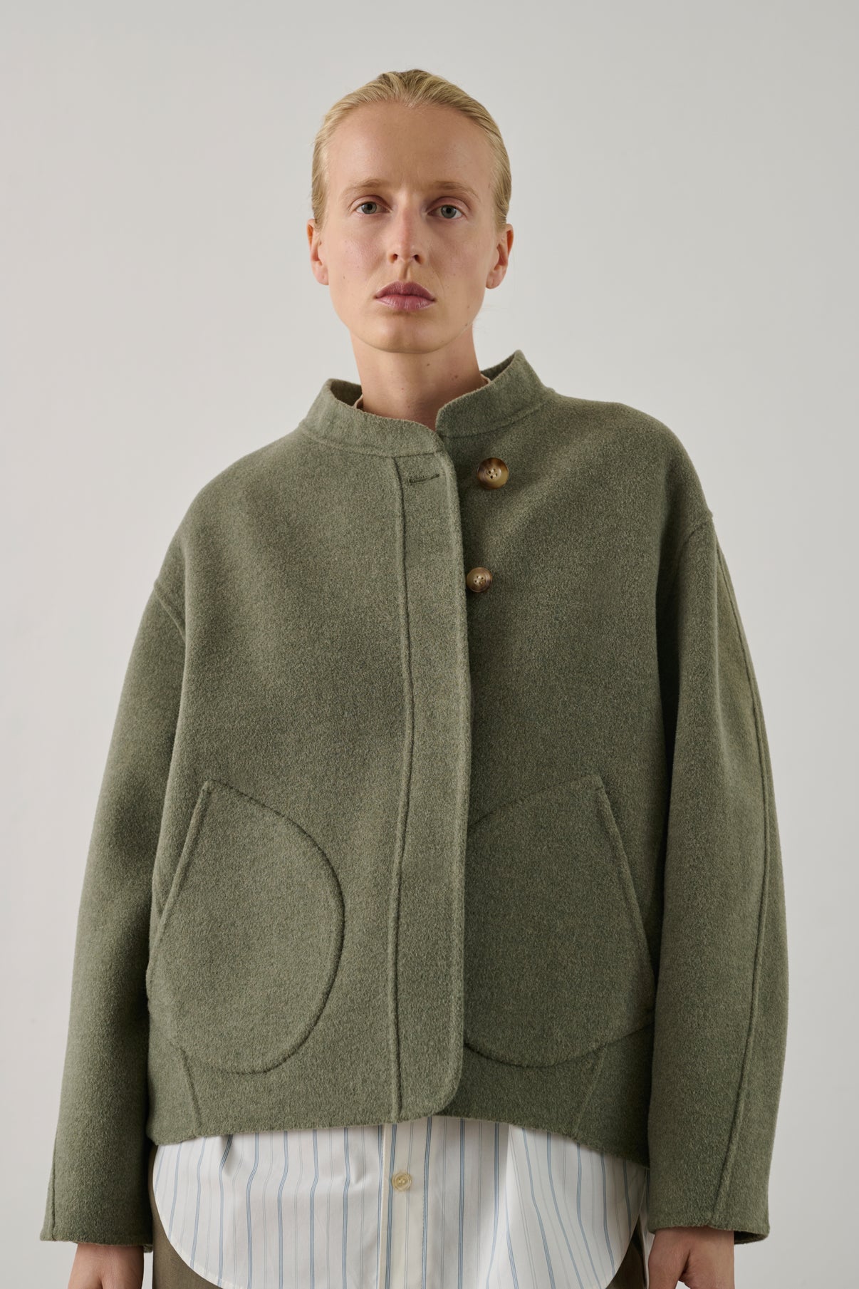 Manteau Windsor - Gris/Vert - Double face - Femme vue 3