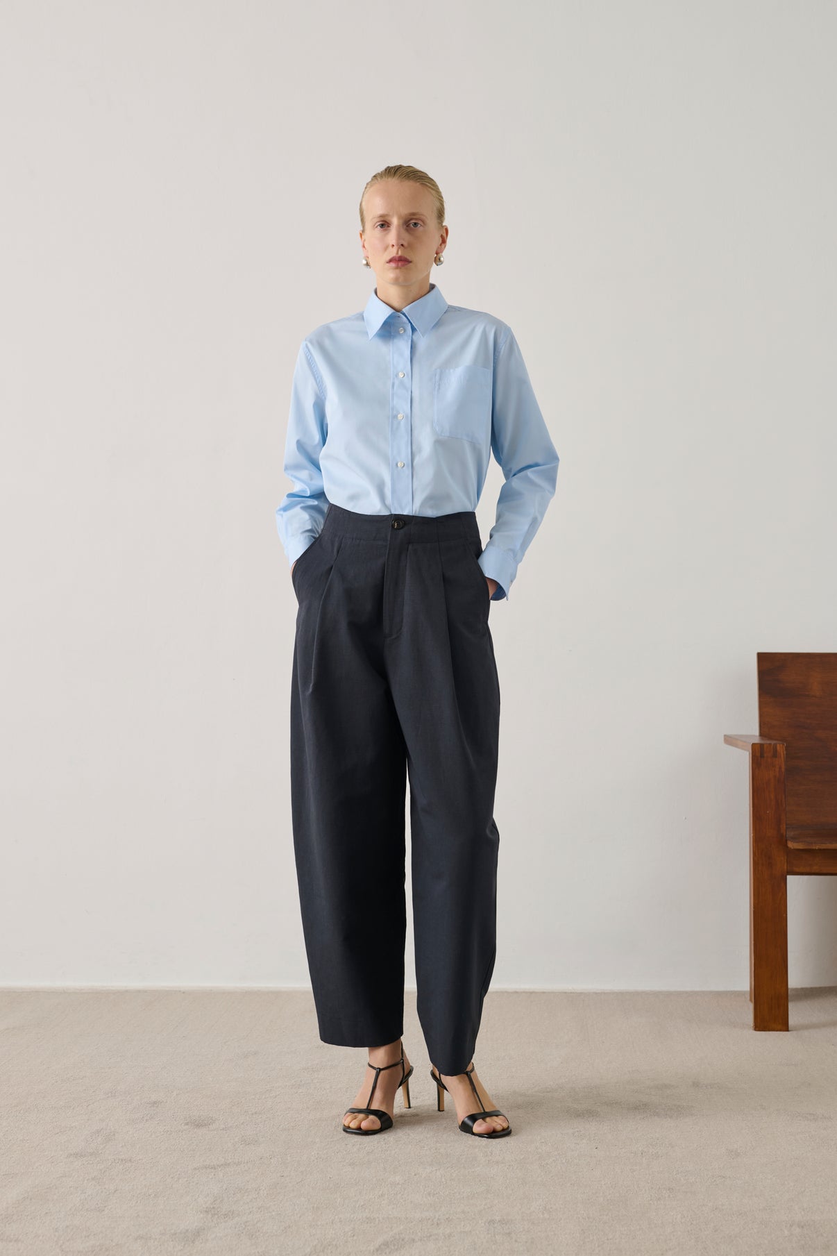 Chemise Saphir - Bleu Ciel - Coton - Femme vue 5